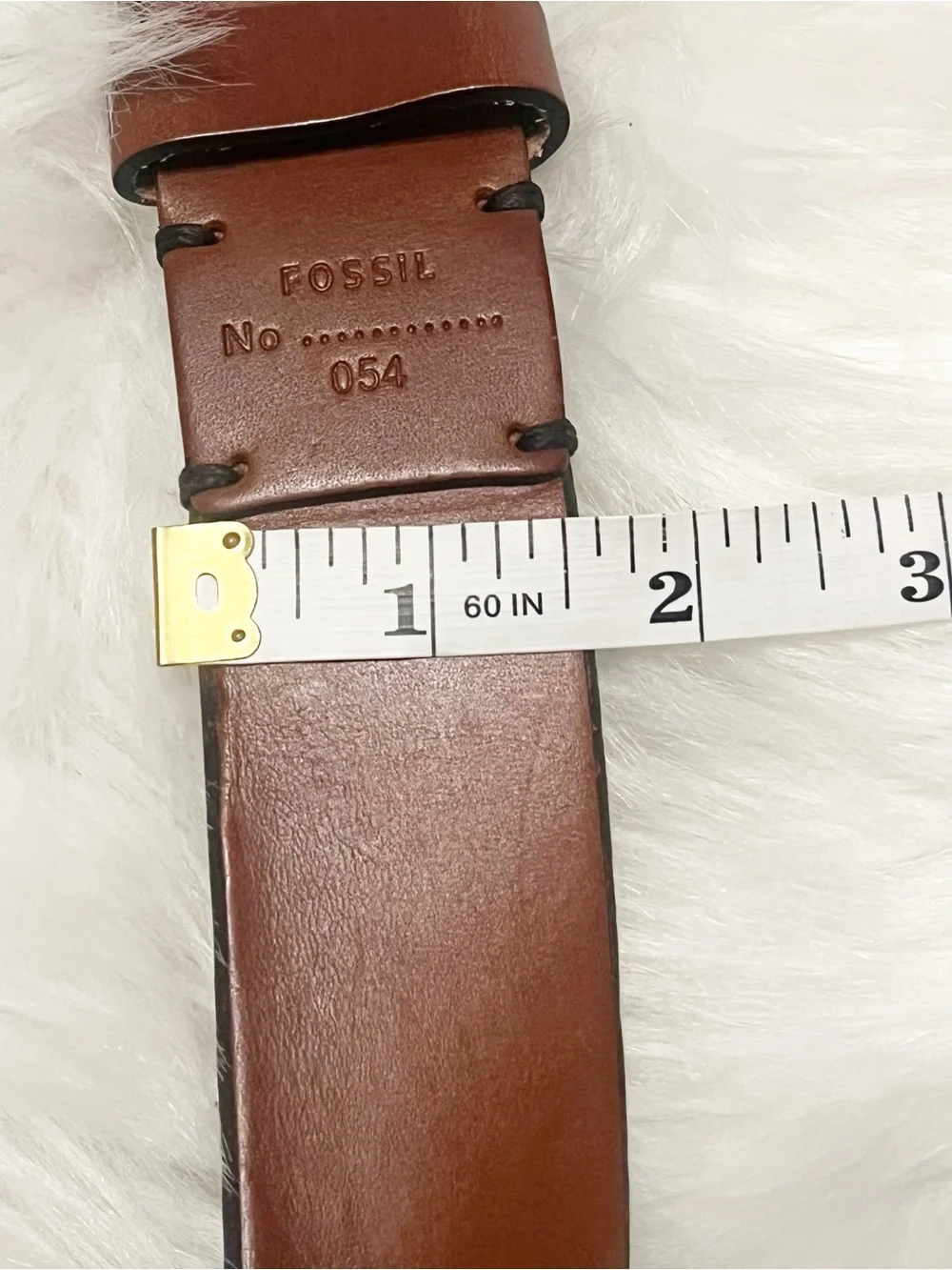 Fossil Genuine Leather Belt Size 110/44 Brown Cognac Classic Buckle